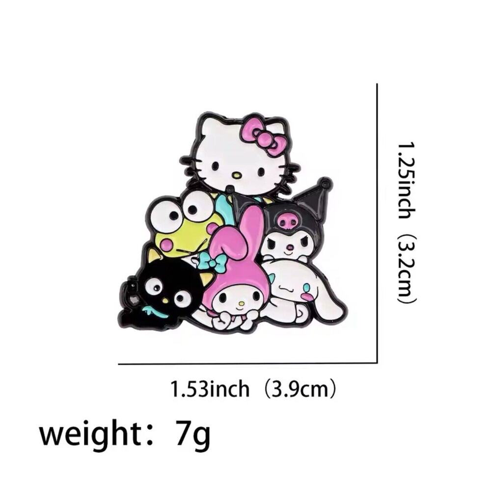 Sanrio Characters Metal Enamel Pin Badge Brooch New Hello Kitty My Melody Kuromi